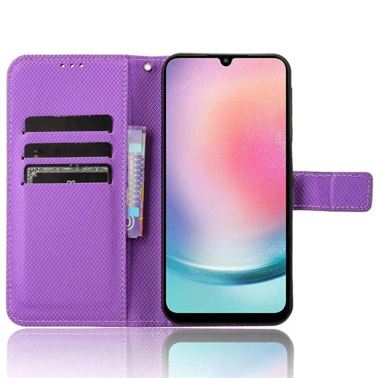 For Samsung Galaxy M55 5G / C55 5G / F55 5G Case Diamond Texture PU Leather Wallet Phone Cover TPU Inner Shell