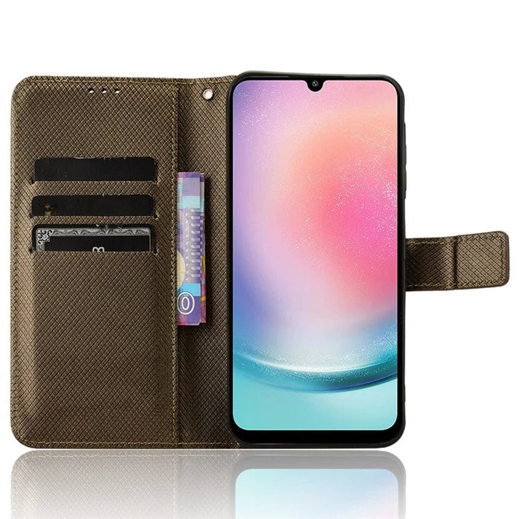 For Samsung Galaxy M55 5G / C55 5G / F55 5G Case Diamond Texture PU Leather Wallet Phone Cover TPU Inner Shell