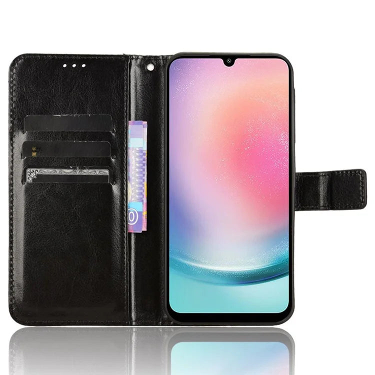 For Samsung Galaxy M55 5G / C55 5G / F55 5G Case Crazy Horse Texture Leather Phone Cover with Wallet Stand
