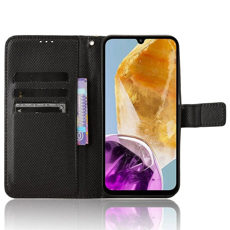 For Samsung Galaxy F15 5G / M15 5G Wallet Case Diamond Texture Leather Phone Cover