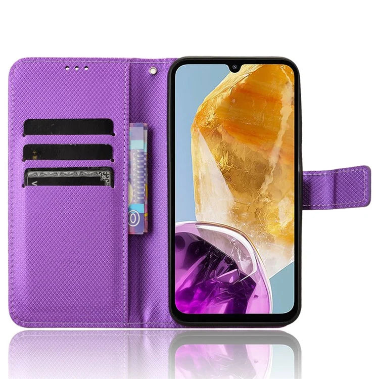 For Samsung Galaxy F15 5G / M15 5G Wallet Case Diamond Texture Leather Phone Cover