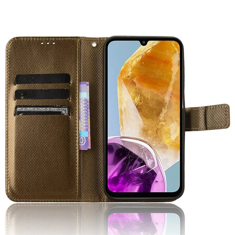 For Samsung Galaxy F15 5G / M15 5G Wallet Case Diamond Texture Leather Phone Cover