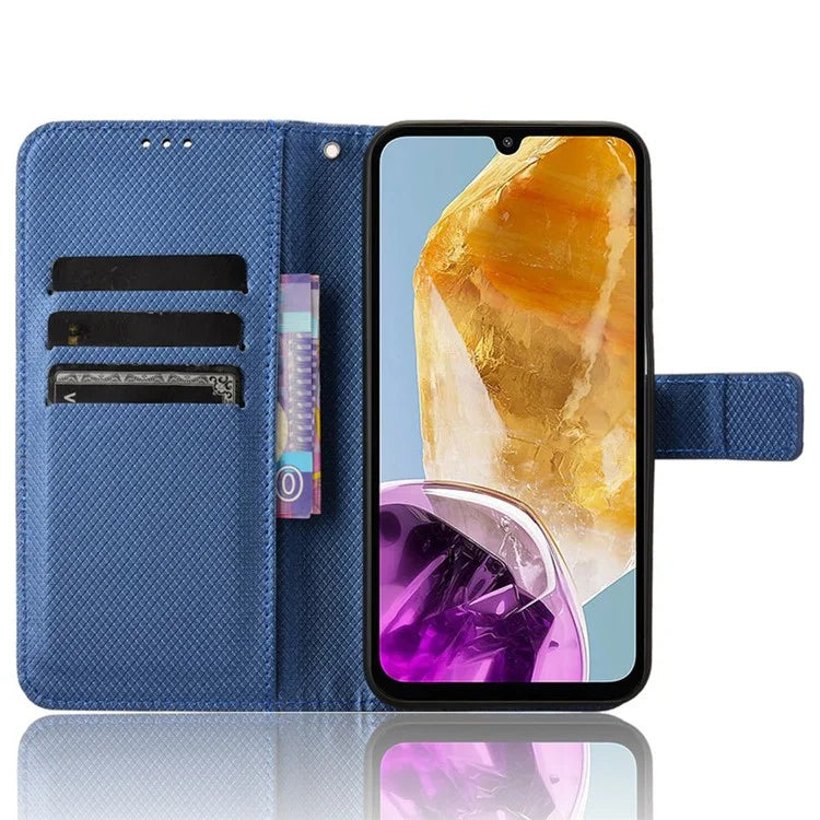 For Samsung Galaxy F15 5G / M15 5G Wallet Case Diamond Texture Leather Phone Cover