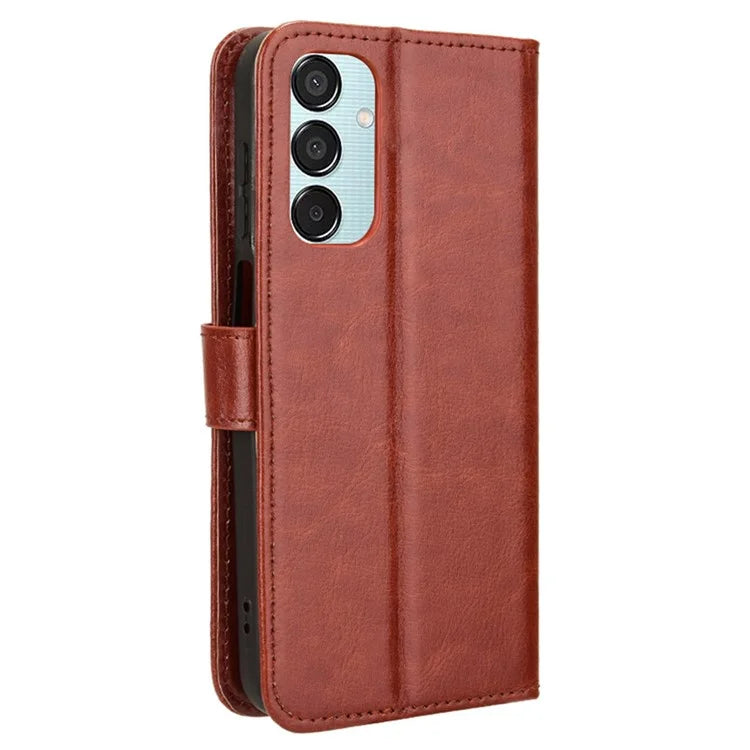 For Samsung Galaxy F15 5G / M15 5G Case Bump Proof PU Leather Crazy Horse Texture Phone Cover