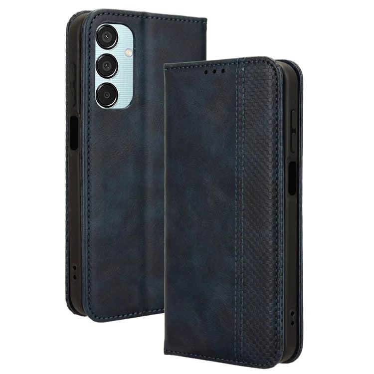 For Samsung Galaxy F15 5G / M15 5G Case Vintage PU Leather Folio Phone Cover with Cash / Card Slots