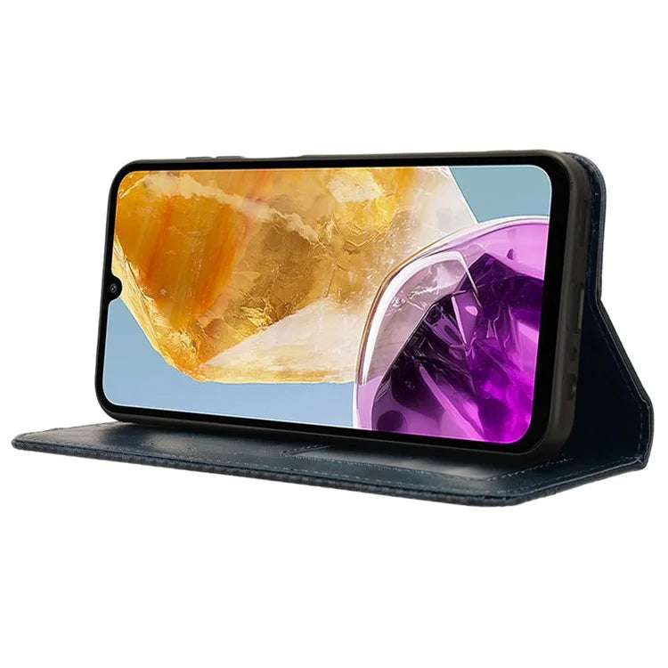 For Samsung Galaxy F15 5G / M15 5G Case Vintage PU Leather Folio Phone Cover with Cash / Card Slots
