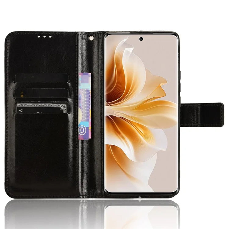 For Oppo F27 Pro 5G / Oppo F27 Pro+ 5G / A3 Pro (China) 5G Wallet Case Card Slots Leather Phone Cover Crazy Horse Texture