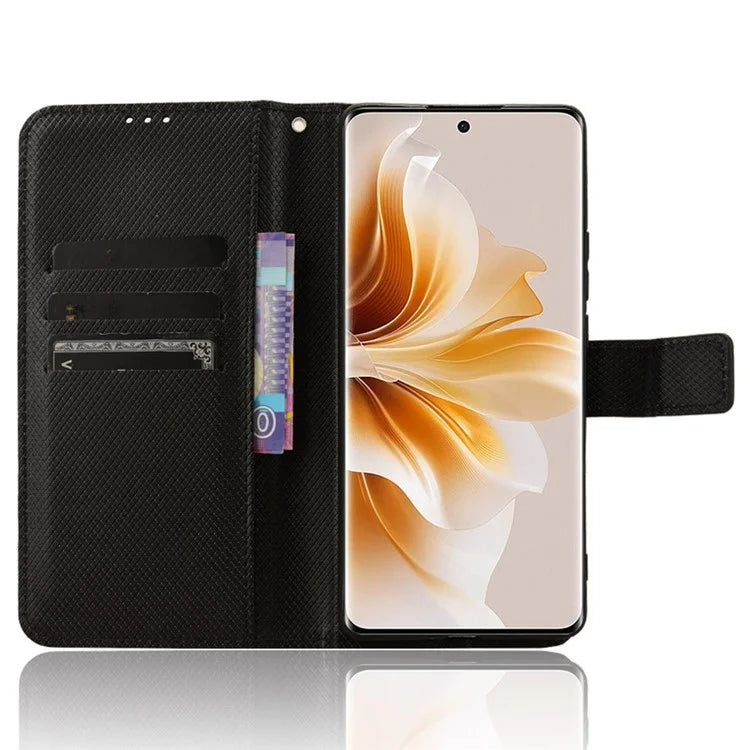 For Oppo F27 Pro 5G / Oppo F27 Pro+ 5G / A3 Pro (China) 5G Case Diamond Texture PU Leather Wallet Phone Cover TPU Inner Shell