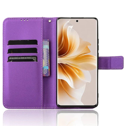 For Oppo F27 Pro 5G / Oppo F27 Pro+ 5G / A3 Pro (China) 5G Case Diamond Texture PU Leather Wallet Phone Cover TPU Inner Shell