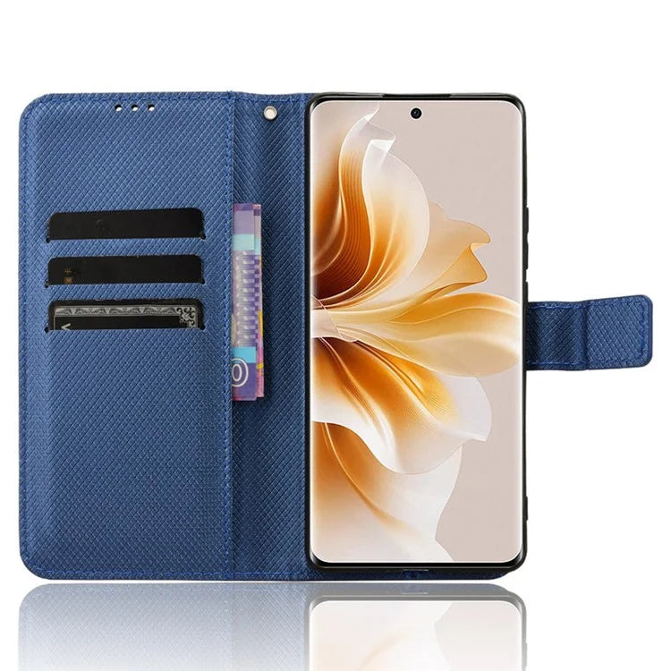 For Oppo F27 Pro 5G / Oppo F27 Pro+ 5G / A3 Pro (China) 5G Case Diamond Texture PU Leather Wallet Phone Cover TPU Inner Shell