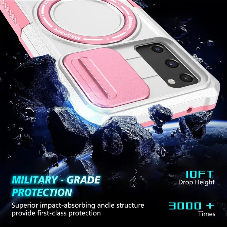 For Samsung Galaxy S20 FE 4G / FE 5G / S20 Lite / S20 FE 2022 Magnetic Case PC+TPU Phone Shell with Slide Camera Lid