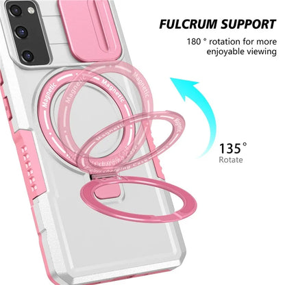 For Samsung Galaxy S20 FE 4G / FE 5G / S20 Lite / S20 FE 2022 Magnetic Case PC+TPU Phone Shell with Slide Camera Lid