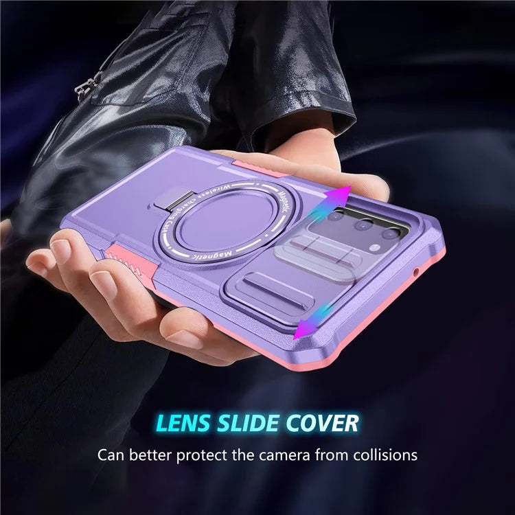 For Samsung Galaxy S20 FE 4G / FE 5G / S20 Lite / S20 FE 2022 Magnetic Case PC+TPU Phone Shell with Slide Camera Lid