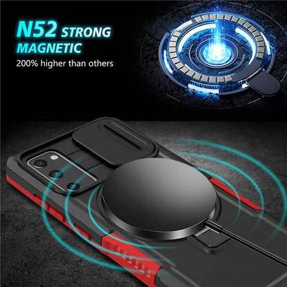 For Samsung Galaxy S20 FE 4G / FE 5G / S20 Lite / S20 FE 2022 Magnetic Case PC+TPU Phone Shell with Slide Camera Lid
