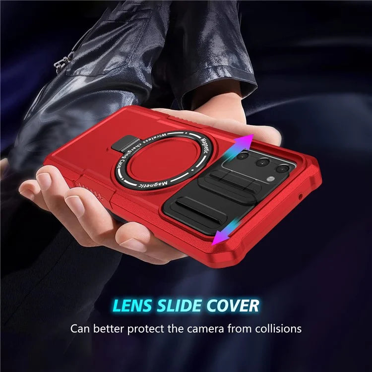 For Samsung Galaxy S20 FE 4G / FE 5G / S20 Lite / S20 FE 2022 Magnetic Case PC+TPU Phone Shell with Slide Camera Lid