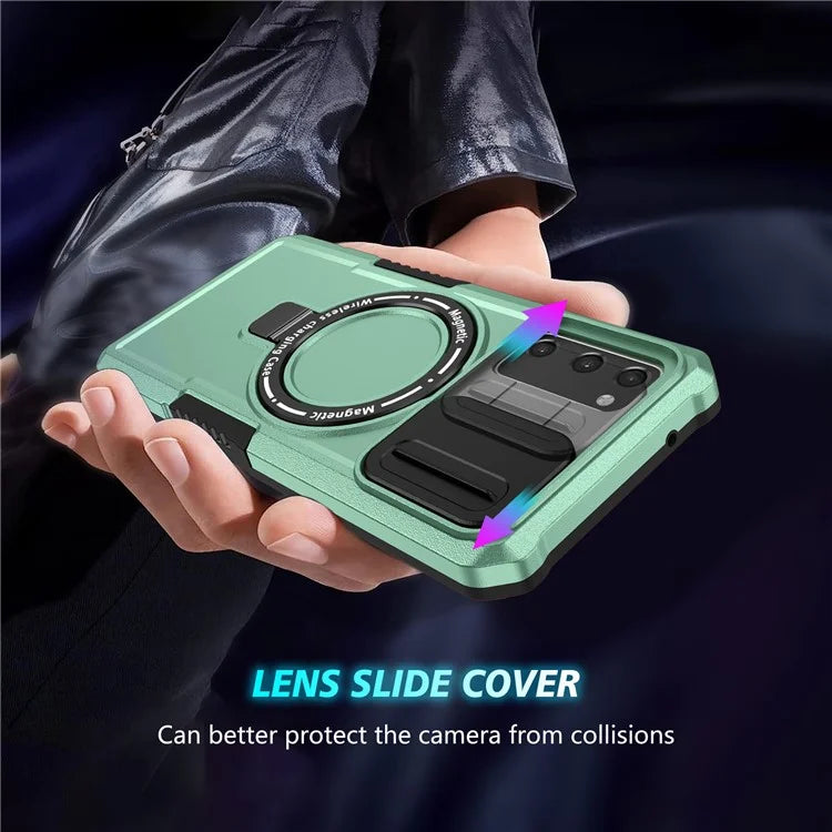 For Samsung Galaxy S20 FE 4G / FE 5G / S20 Lite / S20 FE 2022 Magnetic Case PC+TPU Phone Shell with Slide Camera Lid