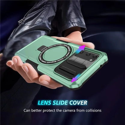 For Samsung Galaxy S20 FE 4G / FE 5G / S20 Lite / S20 FE 2022 Magnetic Case PC+TPU Phone Shell with Slide Camera Lid