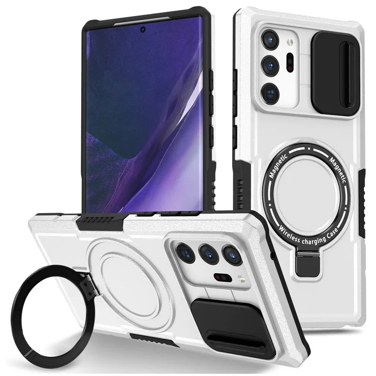 For Samsung Galaxy Note20 Ultra / Note20 Ultra 5G Case Anti-drop PC+TPU Phone Shell Compatible with MagSafe  /  White