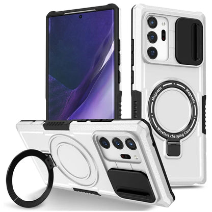 For Samsung Galaxy Note20 Ultra / Note20 Ultra 5G Case Anti-drop PC+TPU Phone Shell Compatible with MagSafe  /  White