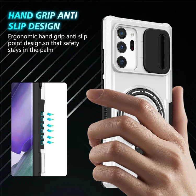 For Samsung Galaxy Note20 Ultra / Note20 Ultra 5G Case Anti-drop PC+TPU Phone Shell Compatible with MagSafe  /  White