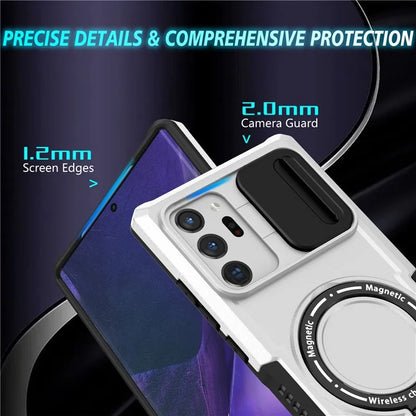 For Samsung Galaxy Note20 Ultra / Note20 Ultra 5G Case Anti-drop PC+TPU Phone Shell Compatible with MagSafe  /  White