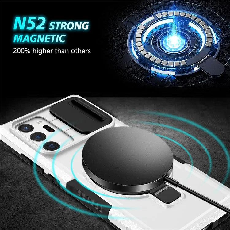 For Samsung Galaxy Note20 Ultra / Note20 Ultra 5G Case Anti-drop PC+TPU Phone Shell Compatible with MagSafe  /  White