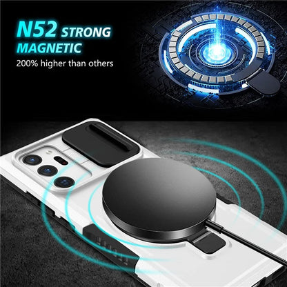For Samsung Galaxy Note20 Ultra / Note20 Ultra 5G Case Anti-drop PC+TPU Phone Shell Compatible with MagSafe  /  White