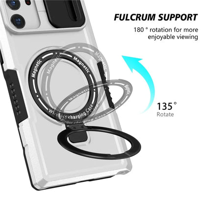 For Samsung Galaxy Note20 Ultra / Note20 Ultra 5G Case Anti-drop PC+TPU Phone Shell Compatible with MagSafe  /  White