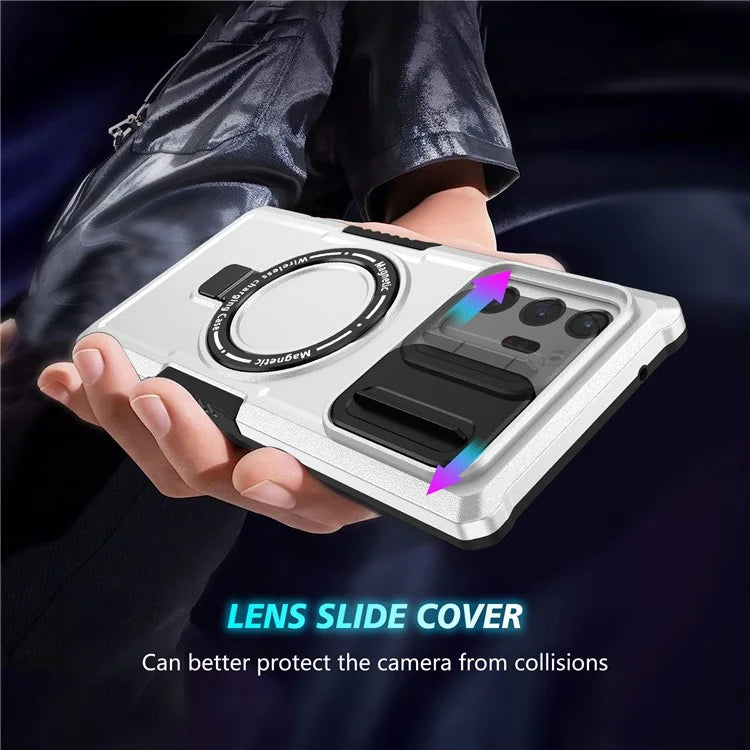 For Samsung Galaxy Note20 Ultra / Note20 Ultra 5G Case Anti-drop PC+TPU Phone Shell Compatible with MagSafe  /  White