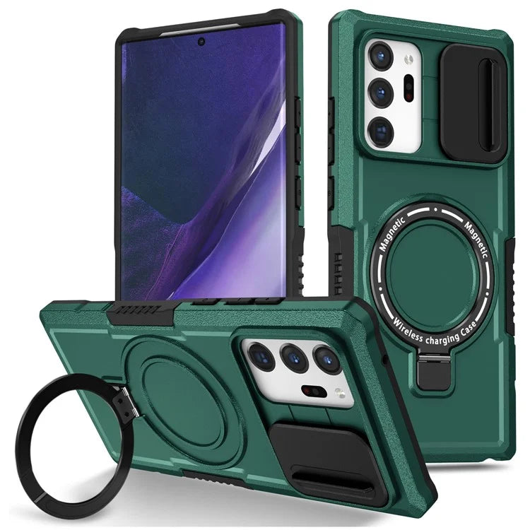 For Samsung Galaxy Note20 Ultra / Note20 Ultra 5G Case Anti-drop PC+TPU Phone Shell Compatible with MagSafeish Green