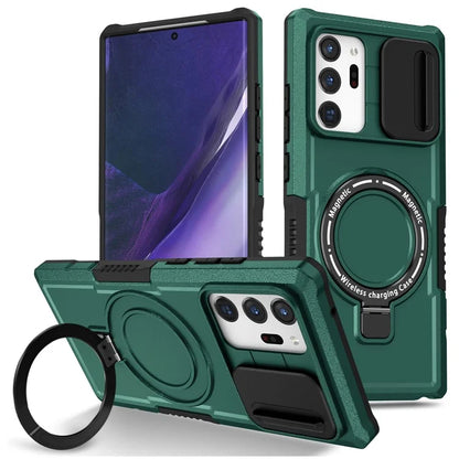 For Samsung Galaxy Note20 Ultra / Note20 Ultra 5G Case Anti-drop PC+TPU Phone Shell Compatible with MagSafeish Green