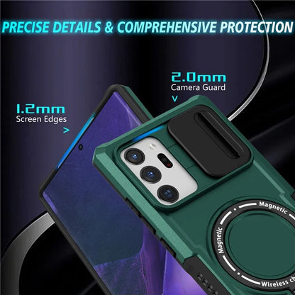 For Samsung Galaxy Note20 Ultra / Note20 Ultra 5G Case Anti-drop PC+TPU Phone Shell Compatible with MagSafeish Green