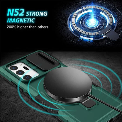 For Samsung Galaxy Note20 Ultra / Note20 Ultra 5G Case Anti-drop PC+TPU Phone Shell Compatible with MagSafeish Green
