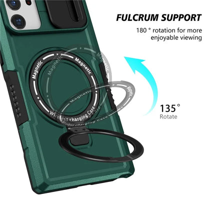 For Samsung Galaxy Note20 Ultra / Note20 Ultra 5G Case Anti-drop PC+TPU Phone Shell Compatible with MagSafeish Green