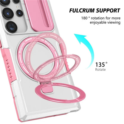 For Samsung Galaxy S24 Ultra Case PC+TPU Phone Cover with Lens Lid Compatible with MagSafe