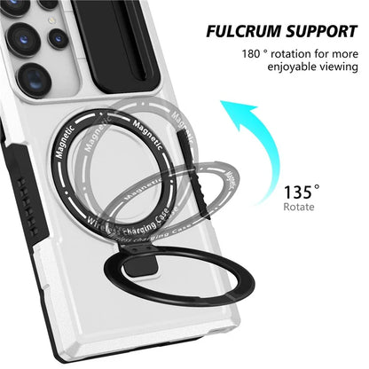 For Samsung Galaxy S24 Ultra Case PC+TPU Phone Cover with Lens Lid Compatible with MagSafe