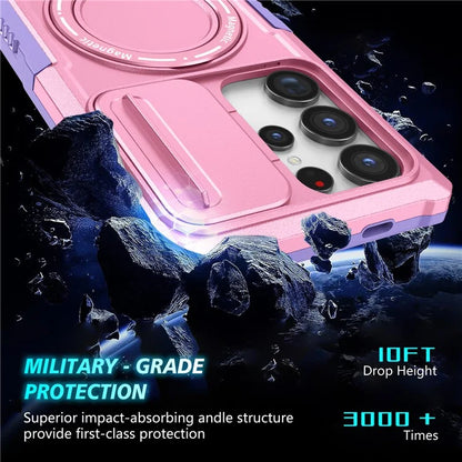 For Samsung Galaxy S24 Ultra Case PC+TPU Phone Cover with Lens Lid Compatible with MagSafe