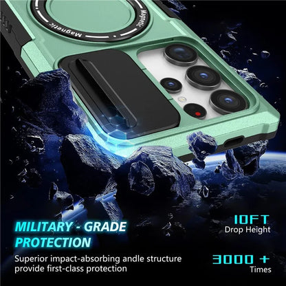 For Samsung Galaxy S24 Ultra Case PC+TPU Phone Cover with Lens Lid Compatible with MagSafe