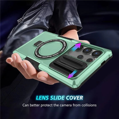 For Samsung Galaxy S24 Ultra Case PC+TPU Phone Cover with Lens Lid Compatible with MagSafe