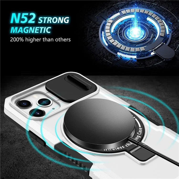 For iPhone 11 Pro Case Compatible with MagSafe PC+TPU Camera Protection Phone Cover / White