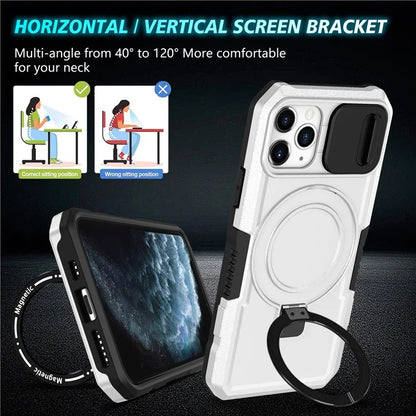 For iPhone 11 Pro Case Compatible with MagSafe PC+TPU Camera Protection Phone Cover / White