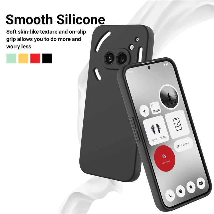For Nothing Phone (2a) Case with Hand Strap Soft Lining Liquid Silicone Phone Cover