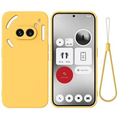 For Nothing Phone (2a) Case with Hand Strap Soft Lining Liquid Silicone Phone Cover