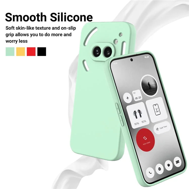For Nothing Phone (2a) Case with Hand Strap Soft Lining Liquid Silicone Phone Cover