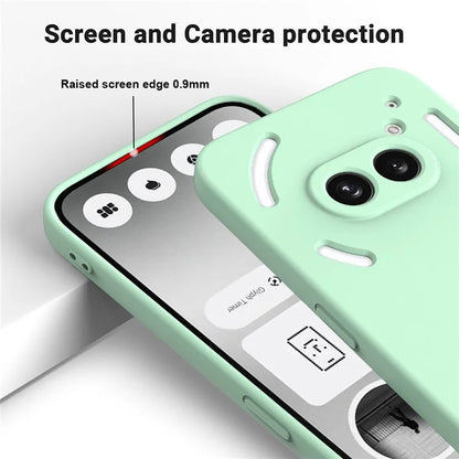 For Nothing Phone (2a) Case with Hand Strap Soft Lining Liquid Silicone Phone Cover