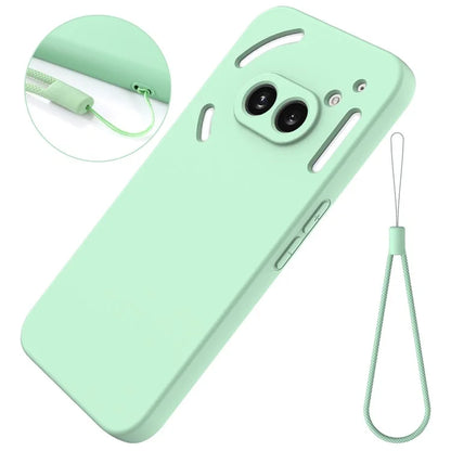 For Nothing Phone (2a) Case with Hand Strap Soft Lining Liquid Silicone Phone Cover