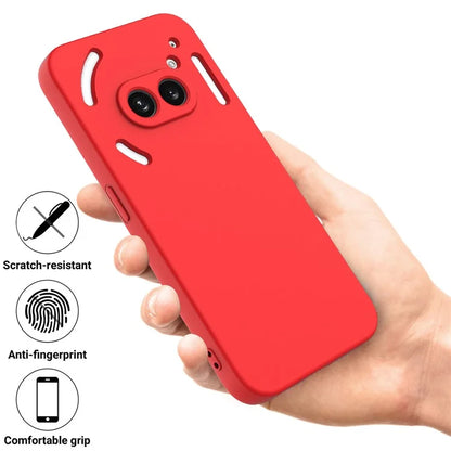 For Nothing Phone (2a) Case with Hand Strap Soft Lining Liquid Silicone Phone Cover