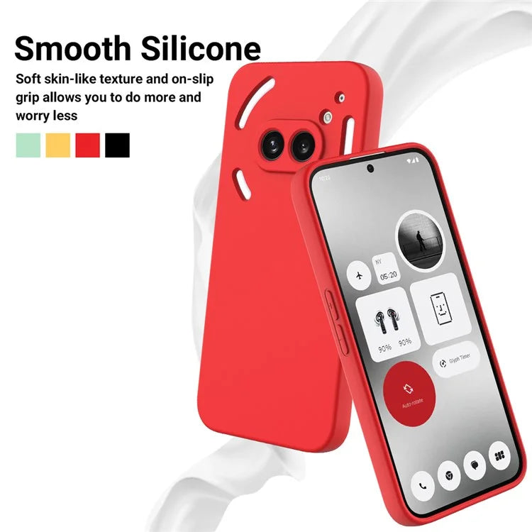 For Nothing Phone (2a) Case with Hand Strap Soft Lining Liquid Silicone Phone Cover