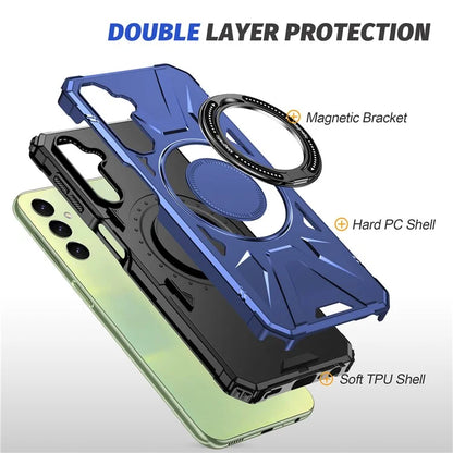 For Samsung Galaxy A05 4G Case TPU+PC Magnetic Phone Cover with Ring Kickstand