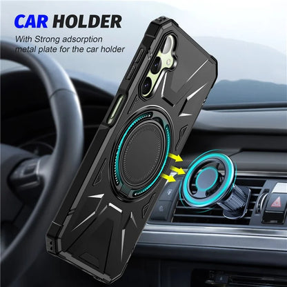 For Samsung Galaxy A05 4G Case TPU+PC Magnetic Phone Cover with Ring Kickstand